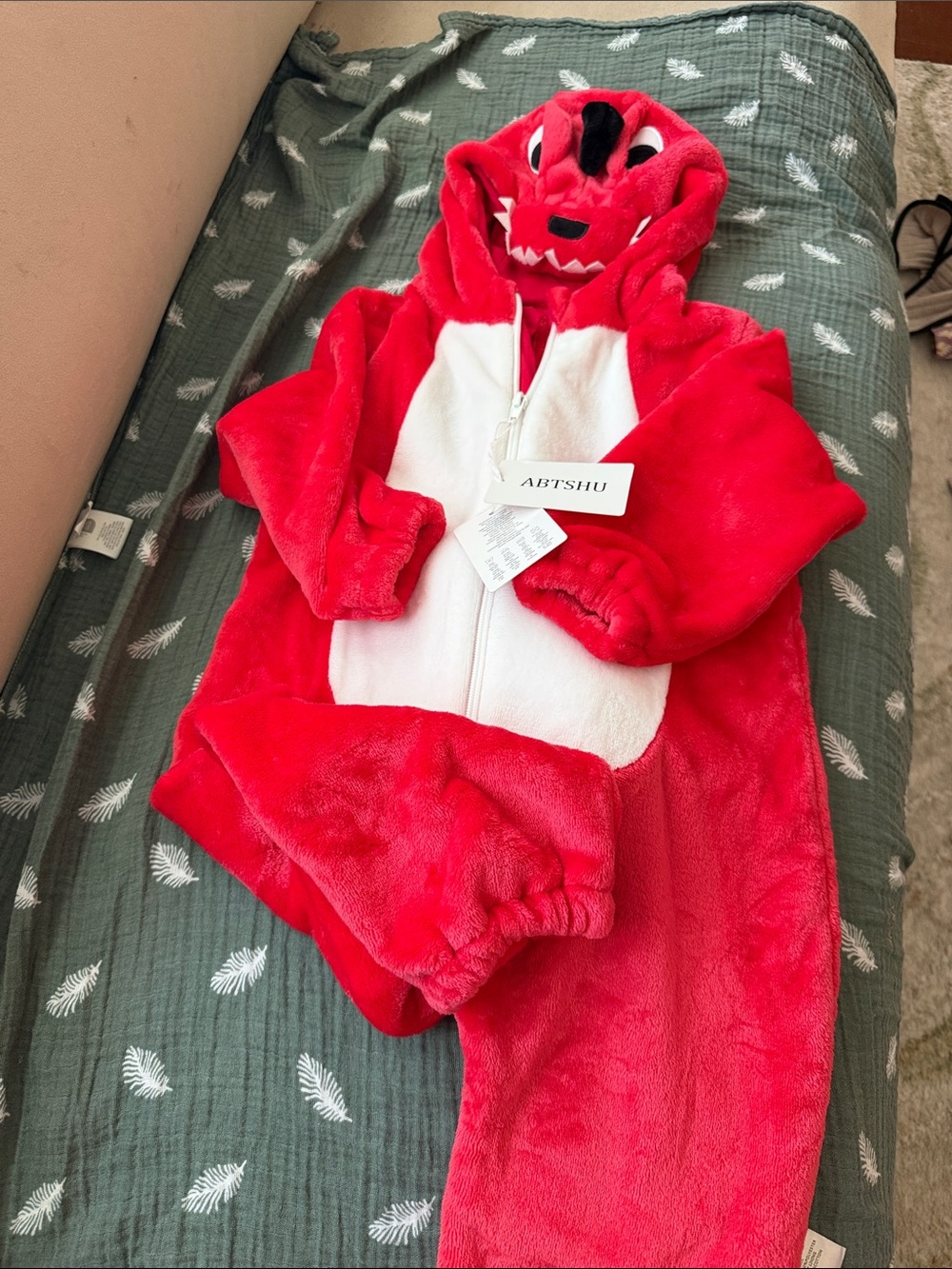 Red and White Dragon Kids Pajamas Onesie